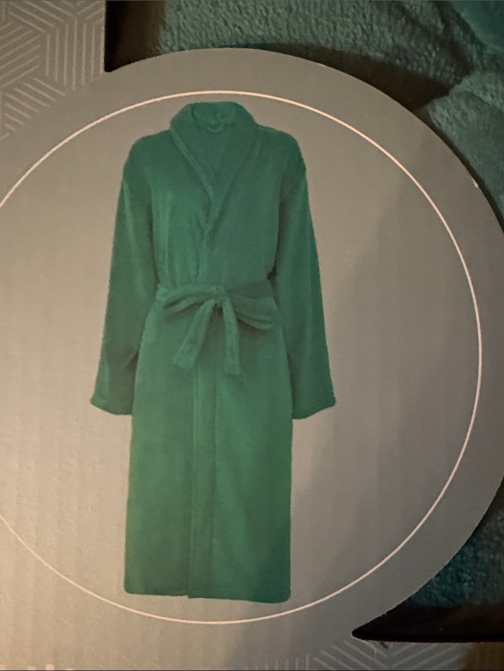 Plush Flannel-Like Wrap Robe in Green Teal - Women’s Cozy Layer